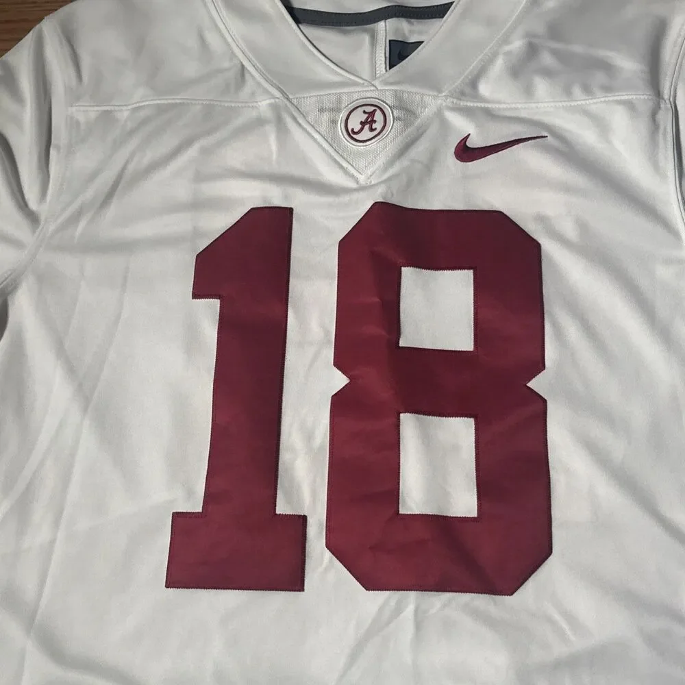 Alabama Crimson Tide Football Jersey Mens Medium White Nike #18